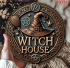 Witch House cute halloween spooky decor supernatural round metal sign  20cmx20cm