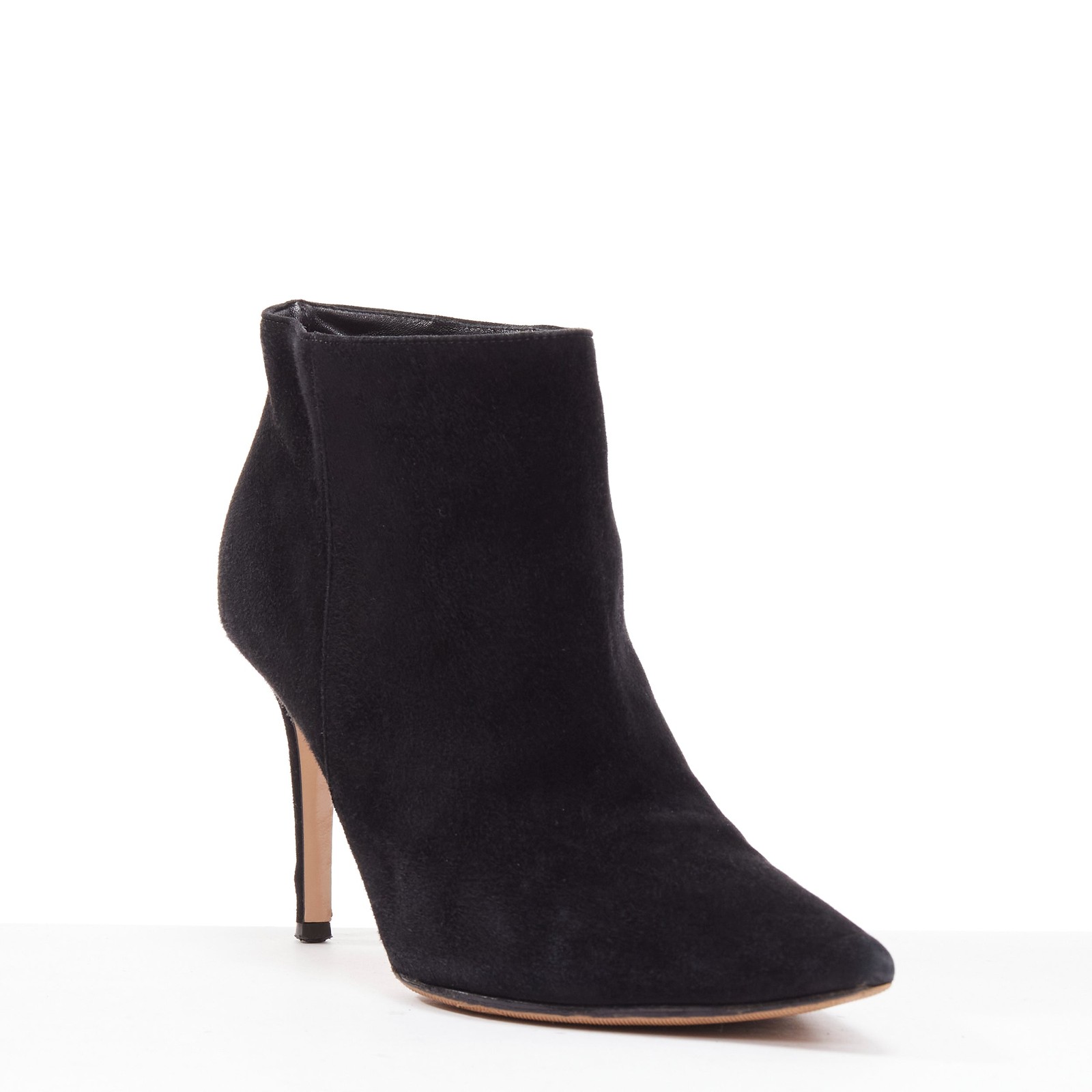 GIANVITO ROSSI Stilo black suede leather pointy toes ankle booties EU37.5 image 2