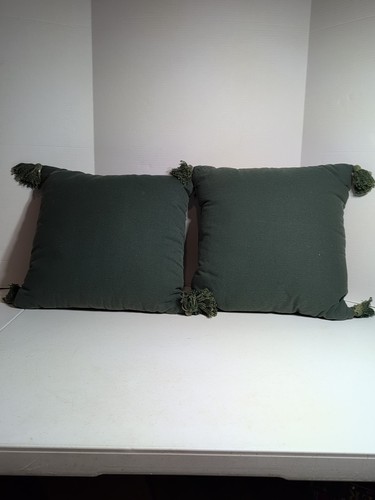 Weihnachten Punch Nadel Schneeflocke Kissen dunkelgrün je 17x17x8 - Bild 6 von 7