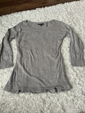 American Eagle Sweater Womens S Gray Waffle Knit Long Sleeve Pullover
