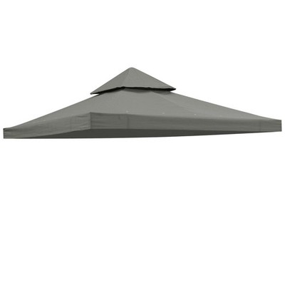 Yescom 8x8Ft 2-Tier Gazebo Top Replacement Outdoor Patio Canopy Cover Gray