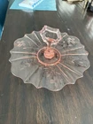 Depression Era Pink Glass Tray With Handle