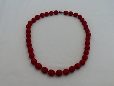 Old Chinese Carved Cinnabar Large 24" Necklace CK-18