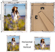 Wooden Bulk 8X10 Picture Frame Set of 18, White Distressed Photo Frames Fits ...