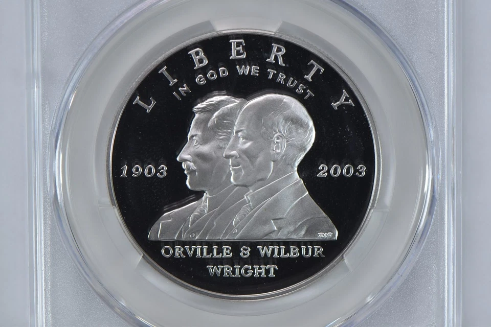 2003-P First Flight Commemorative Silver Dollar PR69 DCAM CAC CACg *0102 - Image 3 of 4