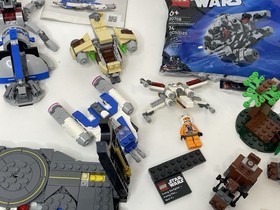 LEGO Star Wars Lot - Plo Koon Starfighter, Battle Packs, 4 Planets, Peridea Etc.