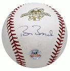 BARRY BONDS SIGNED WORLD SERIES LOGO 2002 MLB BASEBALL & ENGRAVED DISPLAY STAND