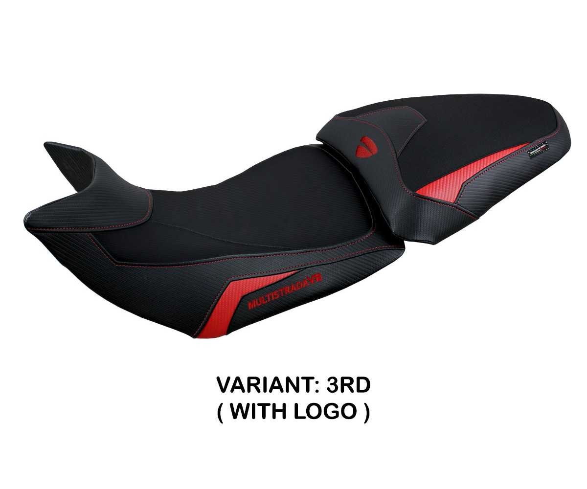 Seat saddle cover Haria Red RD + logo TPZ Italia Ducati Multistrada V2 2021 2026