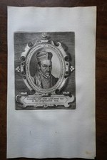 WILLEM VEUSELS (1540-1614) PORTRAIT ORIGINAL ENGRAVING 18 EME