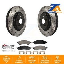 Front Coated Drilled Slot Disc Brake Rotors Ceramic Pad Kit For Lincoln Nautilus