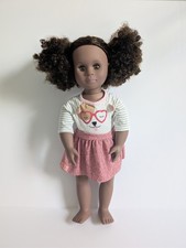 Our Generation Play Doll Curly Dark Brown Hair Medium Dark Complexion