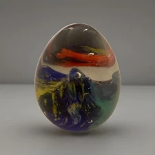 Art Glass Underwater Aquarium Paperweight Fish Dolphins Murano Style