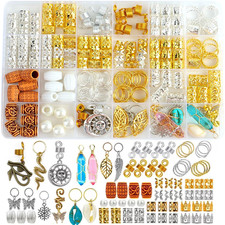 200 Pcs Gold Silver Hair Charms for Braids Hair Jewelry Accessories