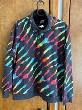 Victoria’s Secret PINK Sherpa Lined Campus Cowl Neck Pullover Sz. M NWT Tie Dye