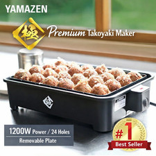 YAMAZEN Macchina Elettrica Takoyaki 24 Fori 1200W Piastra Rimovibile Giappone YOG-K240(B)