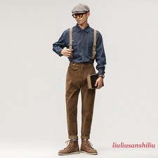Overalls Men's Work Suspenders Braces Pants Casual Denim Jeans Bib Trousers