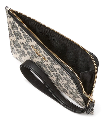 New Kate Spade Lucy Spade Flower Small L-Zip Wristlet Black Multi