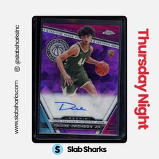 2023 TOPPS CHROME SAPPHIRE ANDRE JACKSON JR. CERTIFIED ROOKIE AUTO PURPLE RC /10