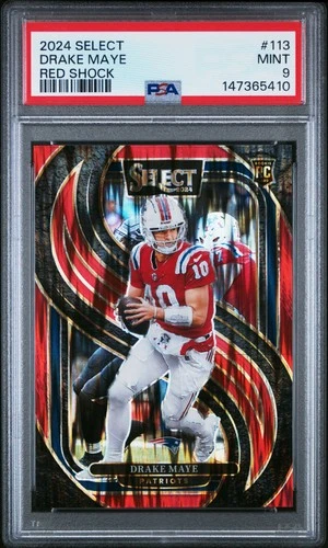 2024 Panini Select #113 Drake Maye Red Shock PSA 9