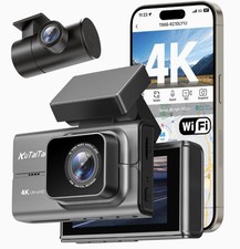 4K Dash Camera Front and Rear, HDR WDR Night Vision with Built-in WiF, GPS, Car