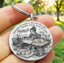 Cat Mom Lady Pet Animal Kitty Hot Funny Stainless Keychain Art Joke Family Sweet