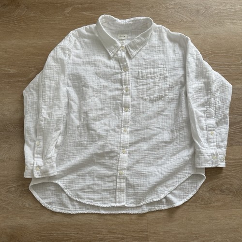 Aritzia Wilfred Free Oversized Shirt Size Small White Organic Cotton Gauze