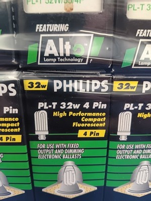 8 Philips PL-T 32W/35/4P ALTO 32W 4 Pin bulbs Lamps 32 Watts Fluorescent