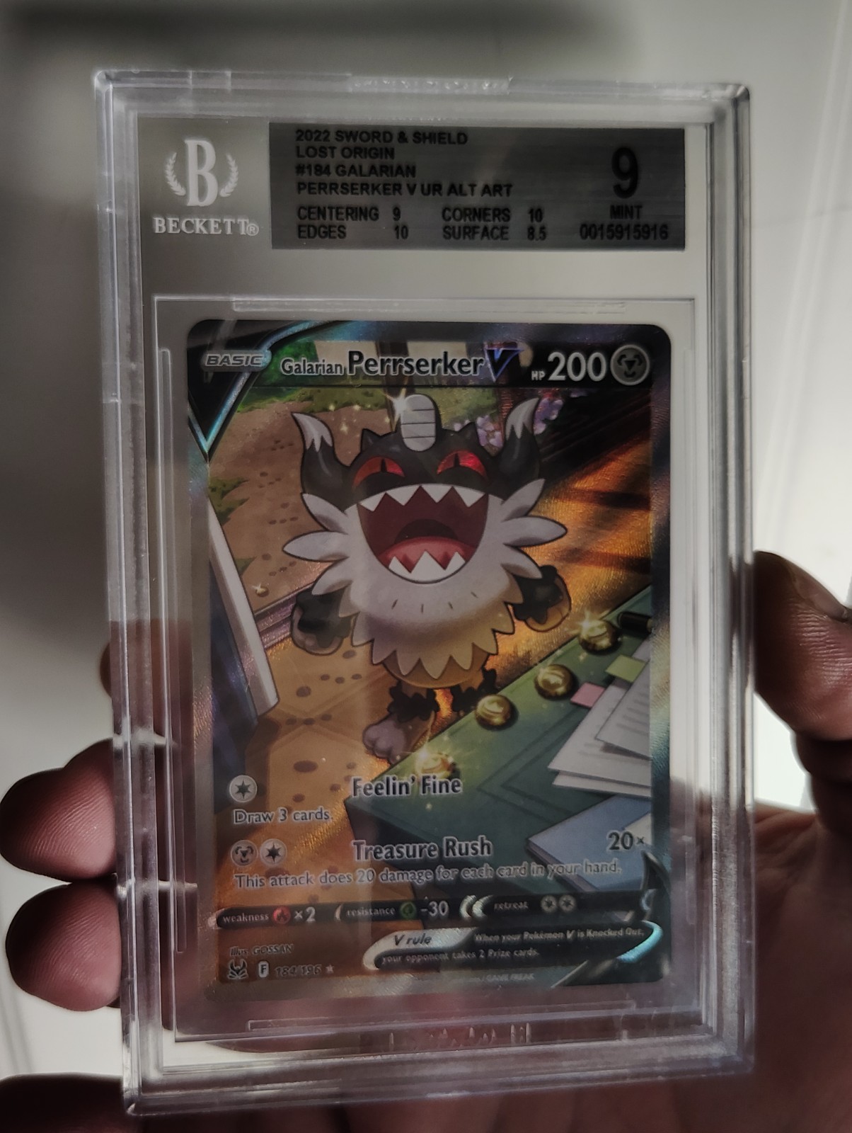 Galarian Perrserker V (Alternate Full Art) 184/196 Swsh11: Lost Origin Holo