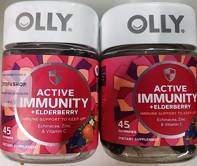 2PK OLLY Active Immunity + Elderberry  90 Gummies Exp Date 12/26