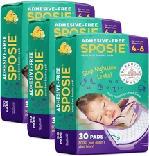 Select Kids Sposie Overnight Diaper Booster Pads Adhesive-Free Size 4-6 90-Count