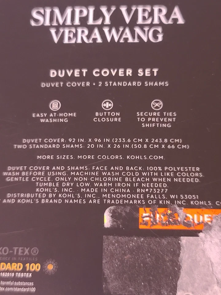 Juego de 3 piezas 🌷 Blanco Puro Contemporáneo Textura Lineal VERA WANG QUEEN EDREDÓN y Fundas Foto 4 de 4