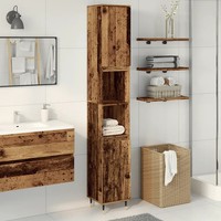 Badschrank Hochschrank Altholz Optik Holzwerkstoff 30X30X190 Cm