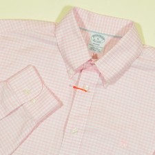 Brooks Brothers Regent Non Iron Oxford Shirt Mens M Pink OCBD