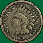1860 Round Bust Indian Head Cent Very Good VG Coin #41834