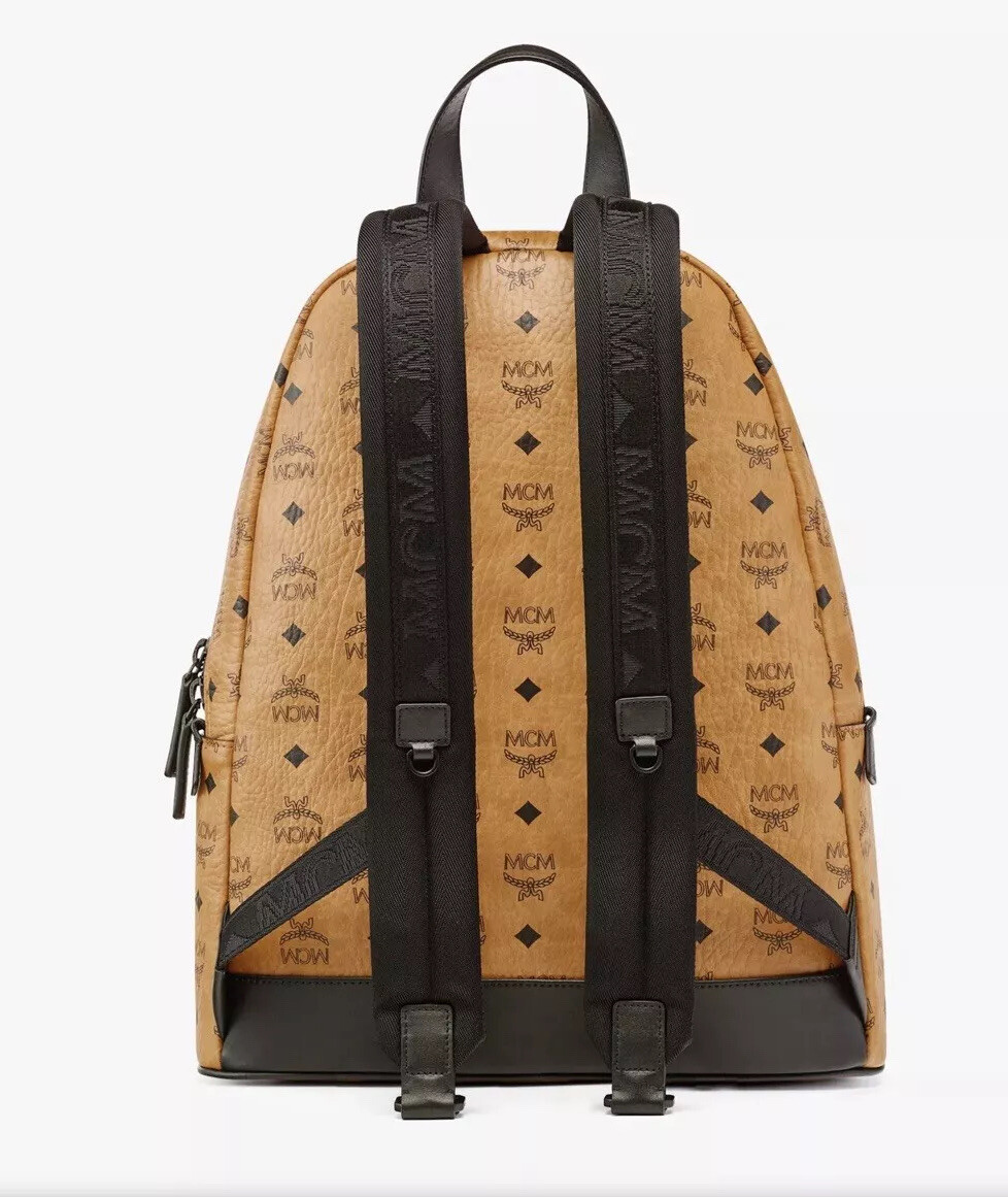 MCM Cognac Logo Monogram Backpack with Navy Accents MCM | Bags | Mcm Cognac And Black Logo Backpack | Poshmark main image 4