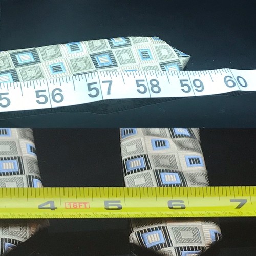 Croft And Barrow Tie Silver Multi Color Squares Necktie New - Picture 4 of 4