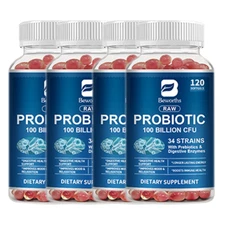 Probiotics 100 Billion CFU Potency for Digestive Immune Gut Health 120 Capsules