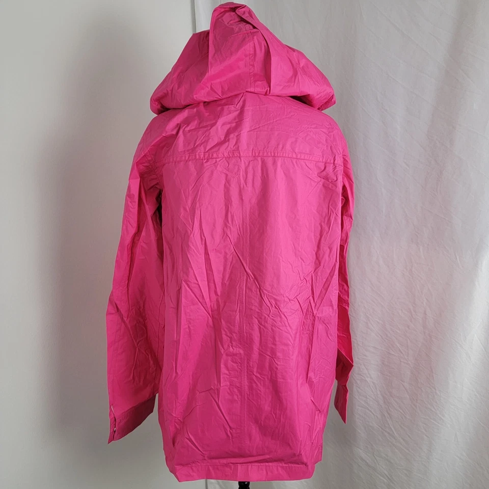 Chaqueta cortavientos Karen Kane para mujer rosa con cremallera NUEVA capucha mediana Foto 3 de 4