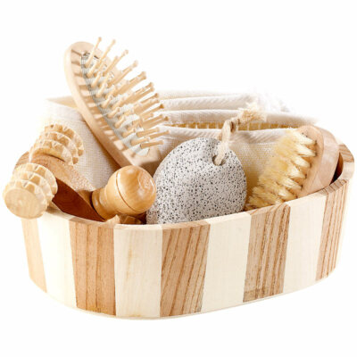 newgen medicals 2er-Set Badeset aus Naturmaterialien, je 6-teiliges