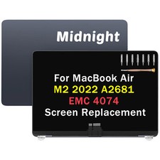 NEW LCD Screen Display Assembly Midnight for MacBook Air 13.6" M2 A2681 2022 OEM