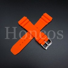 Diver Watch Band Strap SKX007 009 22mm Orange Rubber Z22 4FY8JZ Fits for Seiko