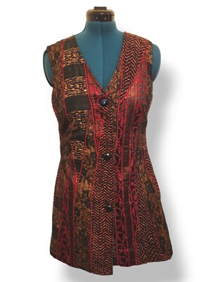 Ulla Popken Vest Plus Size 16/18 Womens Brocade Boho Mixed Materials  *Altared** | eBay