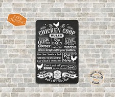 Chicken Coop Rules Sign Farmhouse Barn Fresh Eggs Cluck It Decor 108120069015