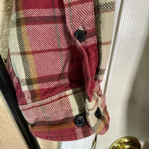 Eddie Bauer Mens L LARGE Button Down Shirt Plaid Tartan Flannel Adult Pockets - Picture 2 of 12