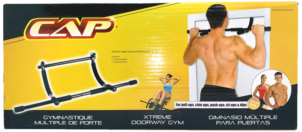CAP Xtreme Doorway Gym Home Upper Body Workout Bar Sit Chin Push Pull Up Dips - Image 2 of 4