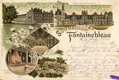 Souvenirkarte von FONTAINEBLEAU Art Gruss