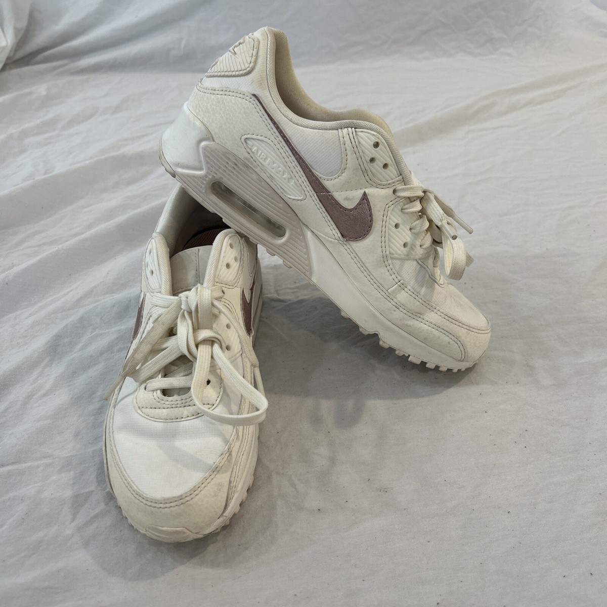 Nike Air Max 90 White Sneaker Women’s Size 8.5 Nike Air Max 90 Triple White Wolf Grey CN8490-100 Mens Size  main image 3