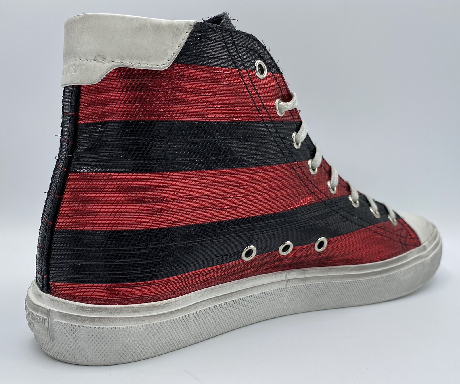 Sneakers alte Saint Laurent cromate $900 taglia US 12 Made in Italy