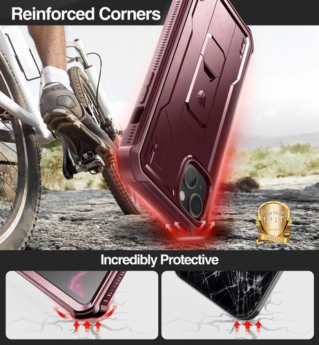 Dexnor Full Body Shockproof Case for iPhone 14 Plus Built-in Kickstand - 第 20/60 張圖片