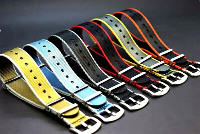 Cinturino NATO Cinturino Orologio NATO In Pelle, Stile Militare, Fatto A Mano - Larghezze 18,20,22,24 Mm, Unisex, Multicolore Cinturino Orologio Militare